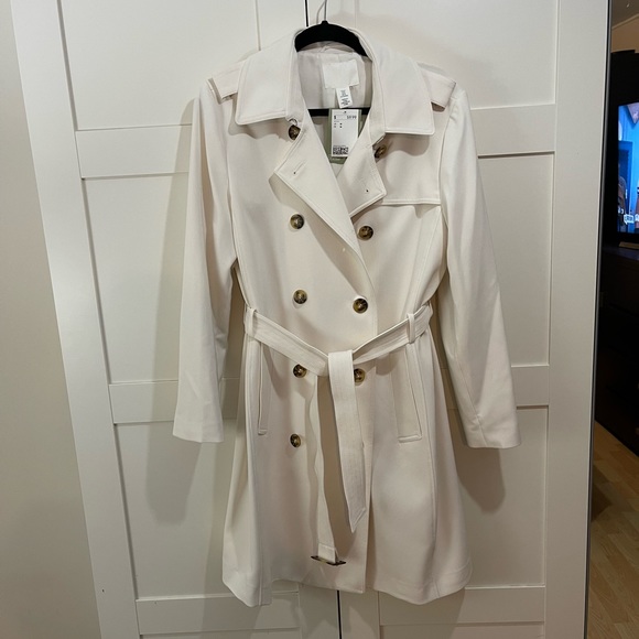 H&M Jackets & Blazers - ⚡️24H FLASH SALE⚡️NWT H&M white trench coat size M